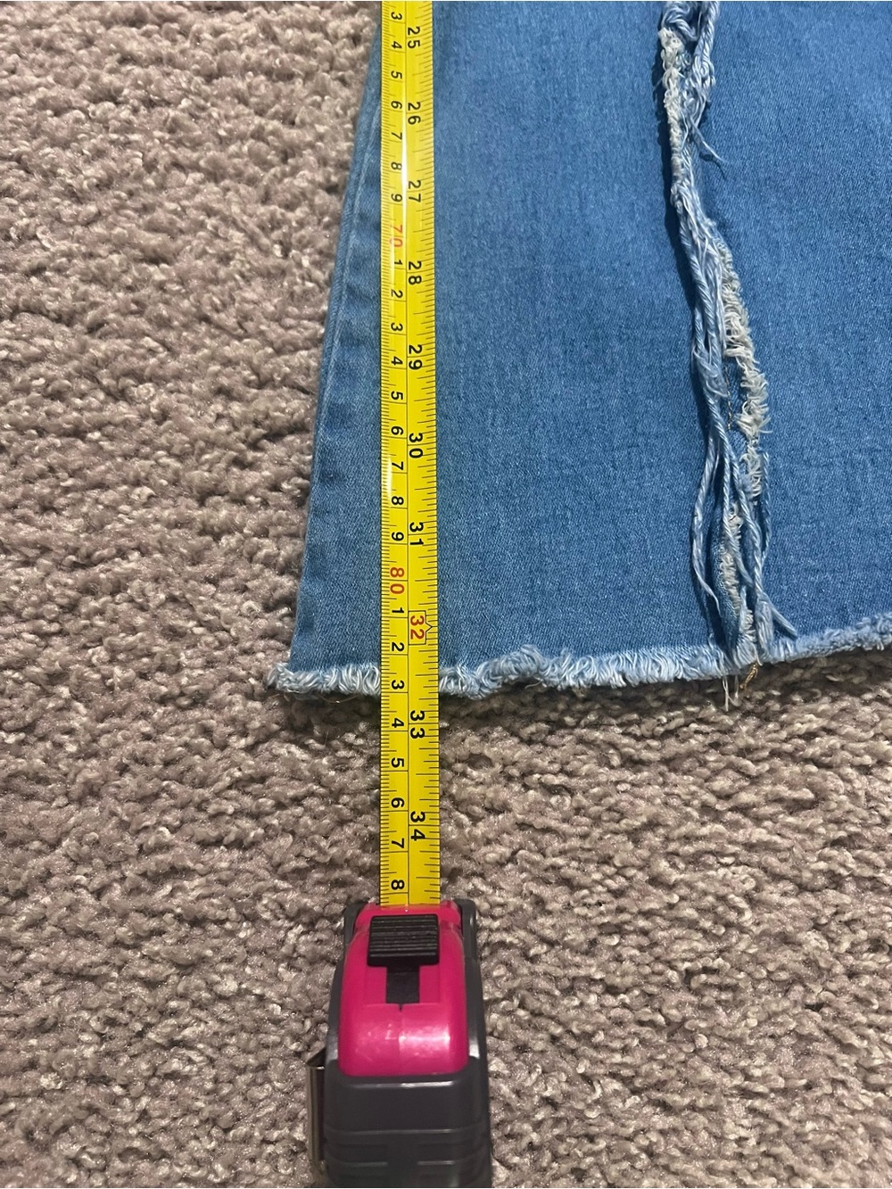 NWOT Fashion Nova Blue Distressed Denim Flare Pants Set - Picture 5 of 11
